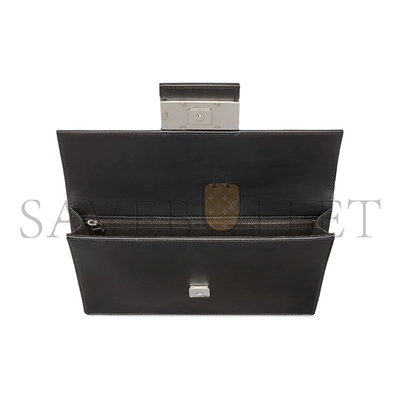 FENDI ZUCCA FF BAGUETTE BLACK SHOULDER BAG 7VA524A9P6F1DZQ (23*16*2cm)